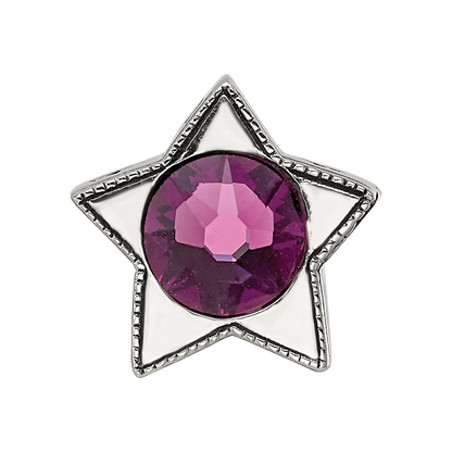 Sterling Silver Reflections Preciosa Crystal Febuary Birthstone Star Bead