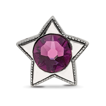 Sterling Silver Reflections Preciosa Crystal Febuary Birthstone Star Bead