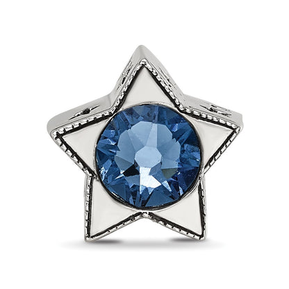 Sterling Silver Reflections Preciosa Crystal December Birthstone Star Bead