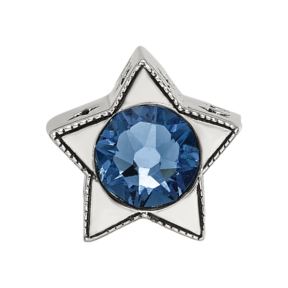 Sterling Silver Reflections Preciosa Crystal December Birthstone Star Bead