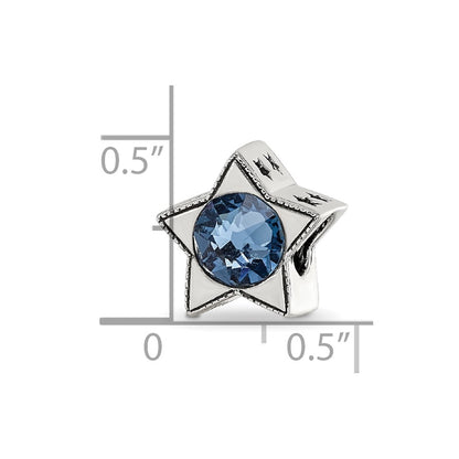 Sterling Silver Reflections Preciosa Crystal December Birthstone Star Bead