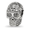 Sterling Silver Reflections Antiqued Calaveras Skull Bead