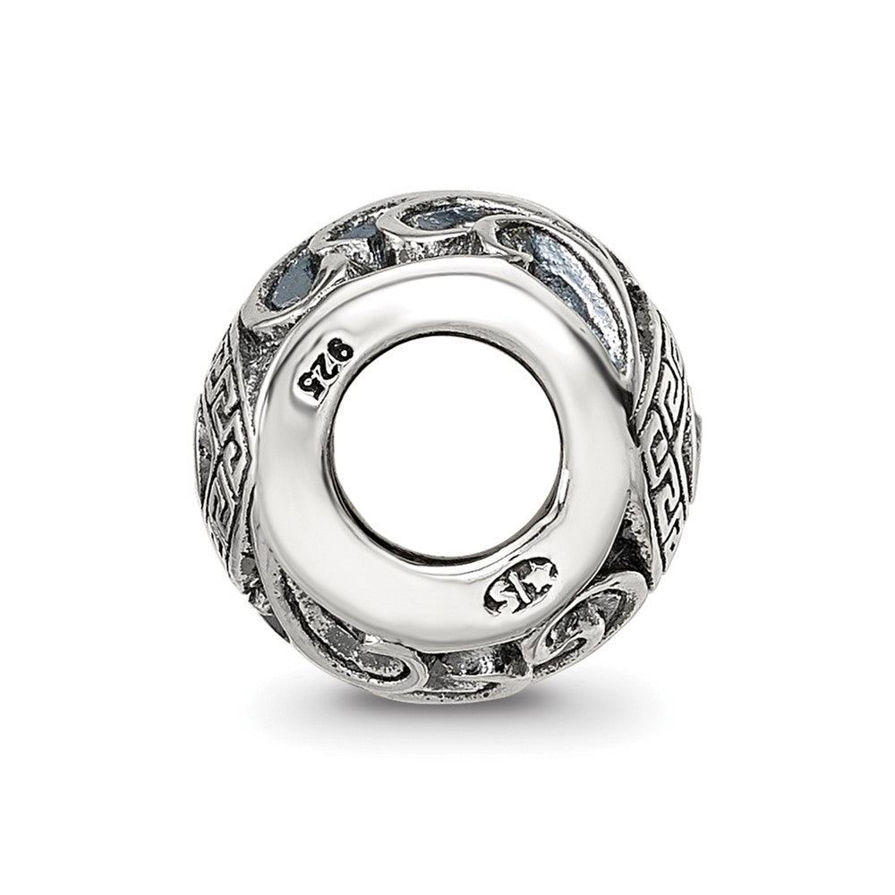Sterling Silver Reflections CZ Eye & Pattern Round Bead