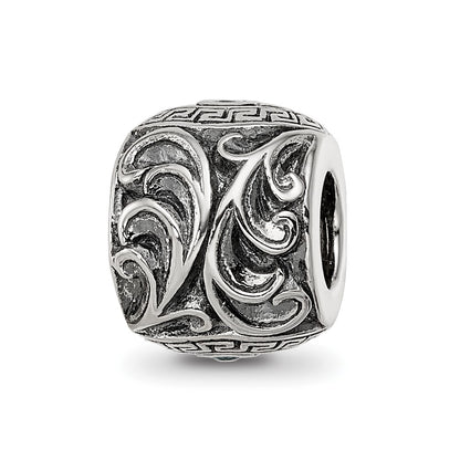 Sterling Silver Reflections CZ Eye & Pattern Round Bead