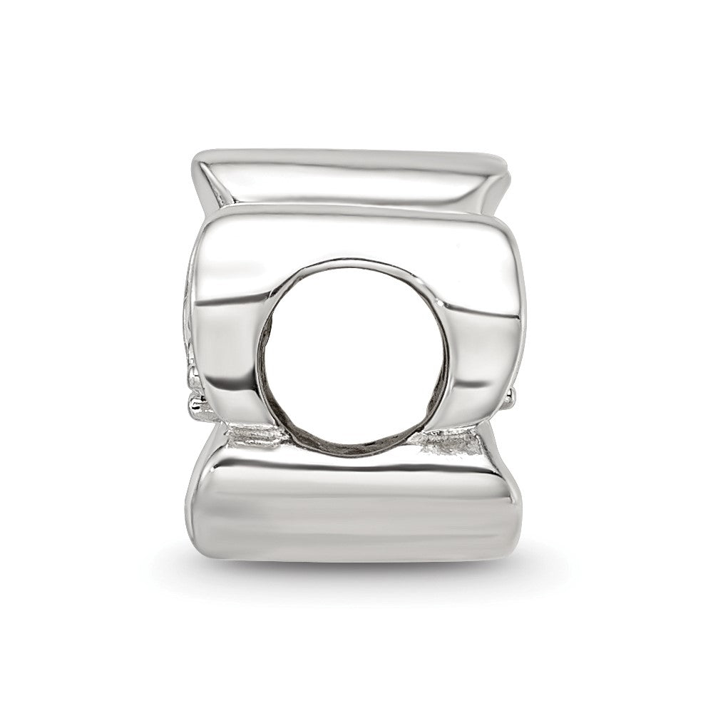 Sterling Silver Reflections White Enamel CZ Flower Bead