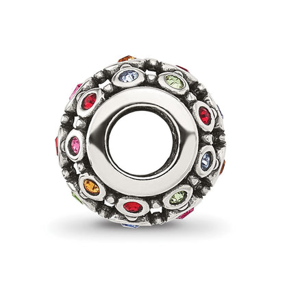 Sterling Silver Reflections Multi-color CZ Round Bead