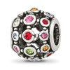 Sterling Silver Reflections Multi-color CZ Round Bead