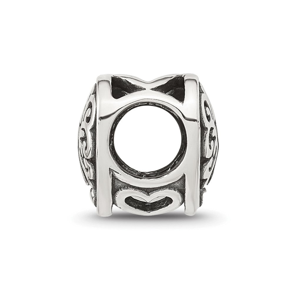 Sterling Silver Reflections Polished Heart Lock Bead