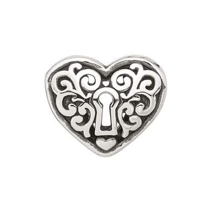 Sterling Silver Reflections Polished Heart Lock Bead
