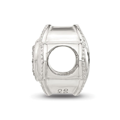 Sterling Silver Reflections Polished CZ Floral Nana Bead