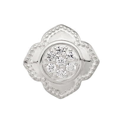 Sterling Silver Reflections Polished CZ Floral Nana Bead
