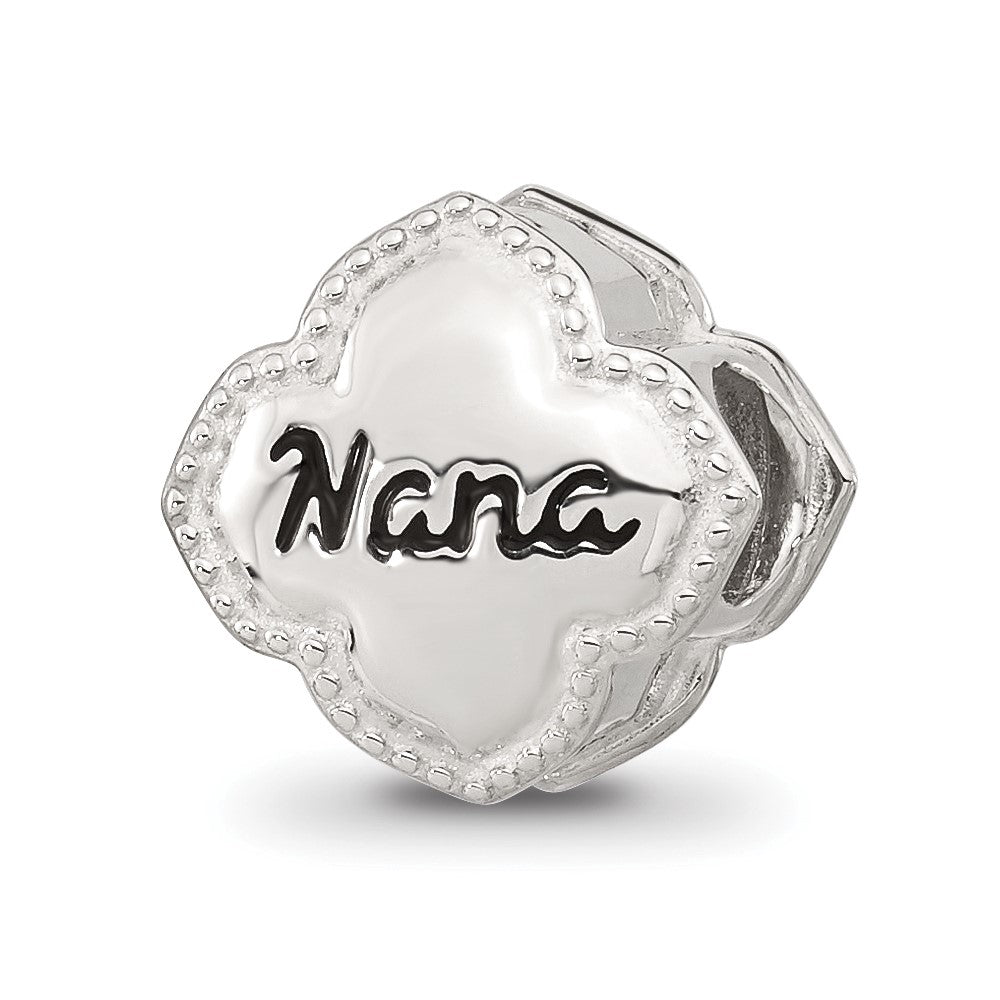 Sterling Silver Reflections Polished CZ Floral Nana Bead