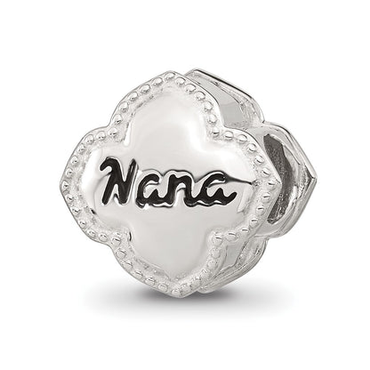 Sterling Silver Reflections Polished CZ Floral Nana Bead