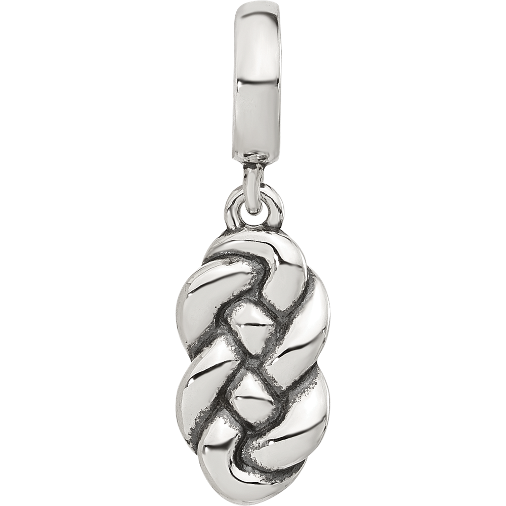 Sterling Silver Reflections Polished Braided Knot Family Dangle Bead