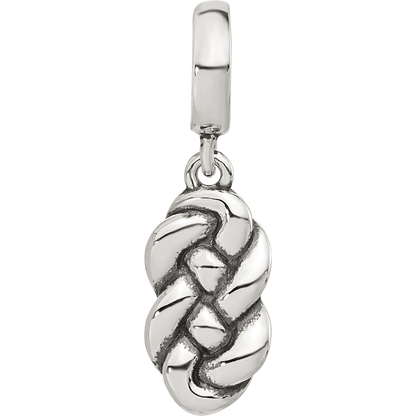 Sterling Silver Reflections Polished Braided Knot Family Dangle Bead