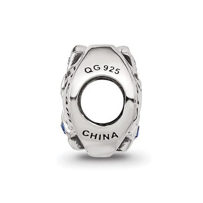 Sterling Silver Reflections Blue CZ Dream Man In Moon Bead