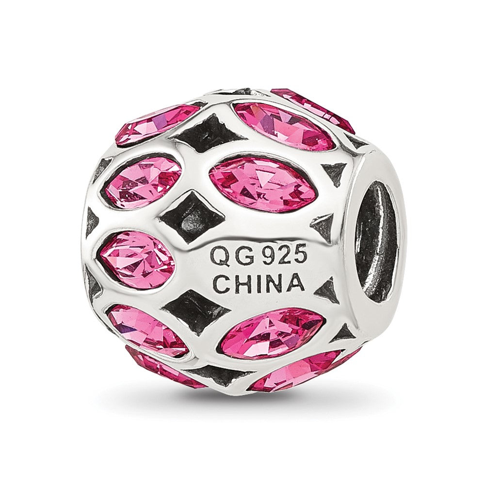 Sterling Silver Reflections Red CZ Round Bead