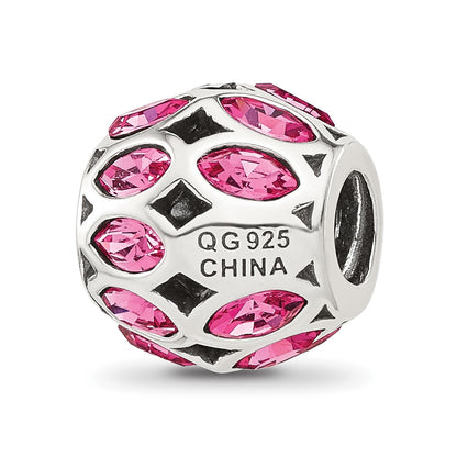 Sterling Silver Reflections Red CZ Round Bead