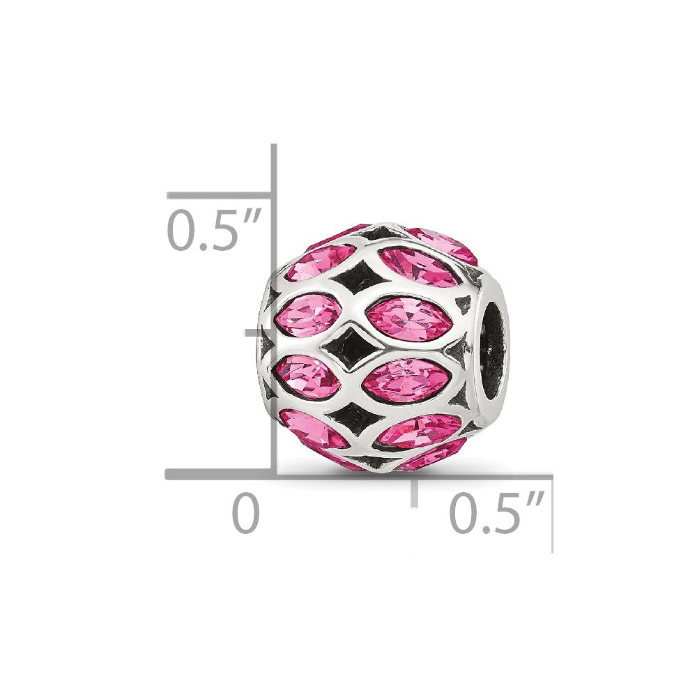 Sterling Silver Reflections Red CZ Round Bead