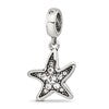 Sterling Silver Reflections Clear CZ Starfish Dangle Bead