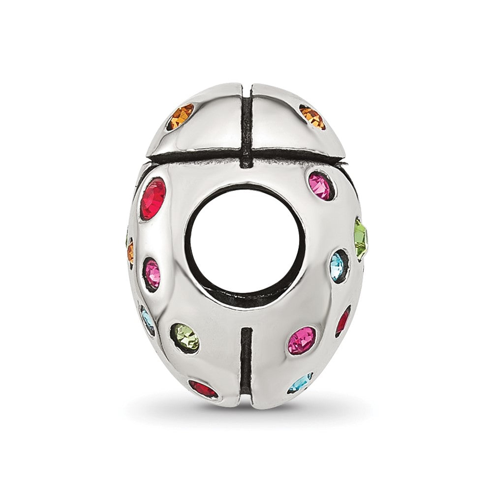 Sterling Silver Reflections Multi-color CZ Lady Bug Bead