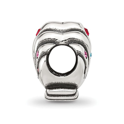 Sterling Silver Reflections Multi-color CZ Shell Bead