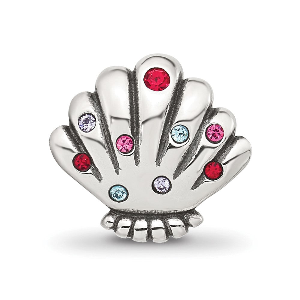 Sterling Silver Reflections Multi-color CZ Shell Bead