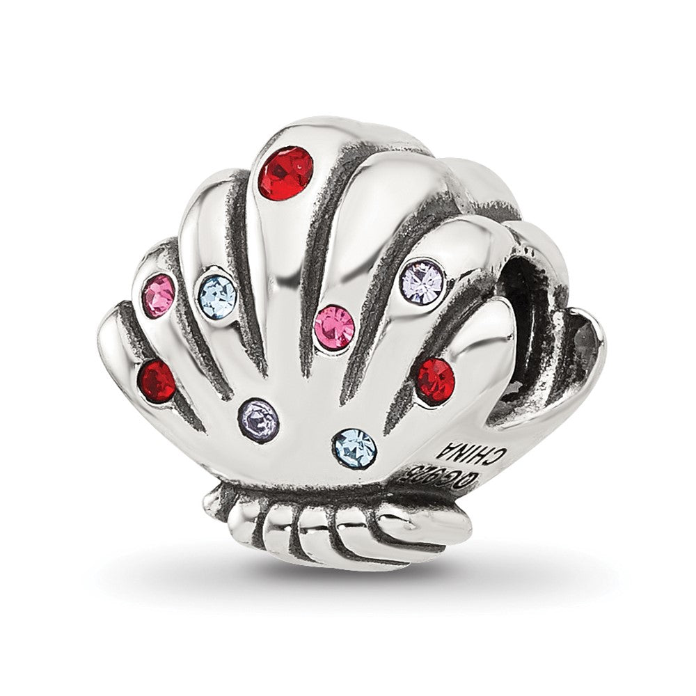 Sterling Silver Reflections Multi-color CZ Shell Bead