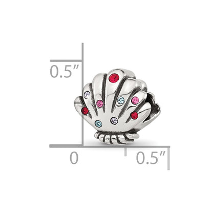 Sterling Silver Reflections Multi-color CZ Shell Bead