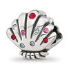 Sterling Silver Reflections Multi-color CZ Shell Bead