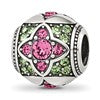 Sterling Silver Reflections Pink and Green CZ Round Bead