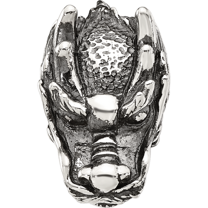 Sterling Silver Reflections Antiqued Chinese Dragon Hinged Bead