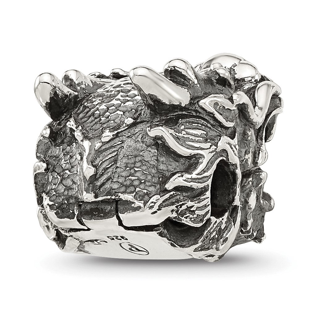 Sterling Silver Reflections Antiqued Chinese Dragon Hinged Bead
