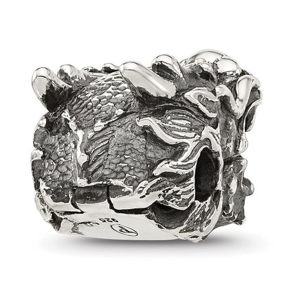 Sterling Silver Reflections Antiqued Chinese Dragon Hinged Bead