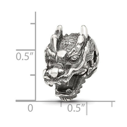 Sterling Silver Reflections Antiqued Chinese Dragon Hinged Bead