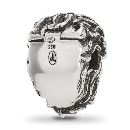 Sterling Silver Reflections Antiqued Lion Hinged Bead