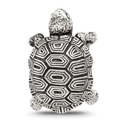 Sterling Silver Reflections Antiqued Tortoise Hinged Bead