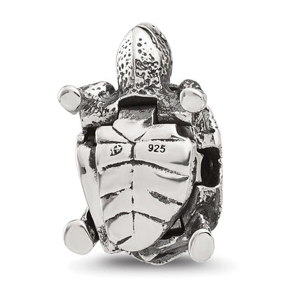 Sterling Silver Reflections Antiqued Tortoise Hinged Bead