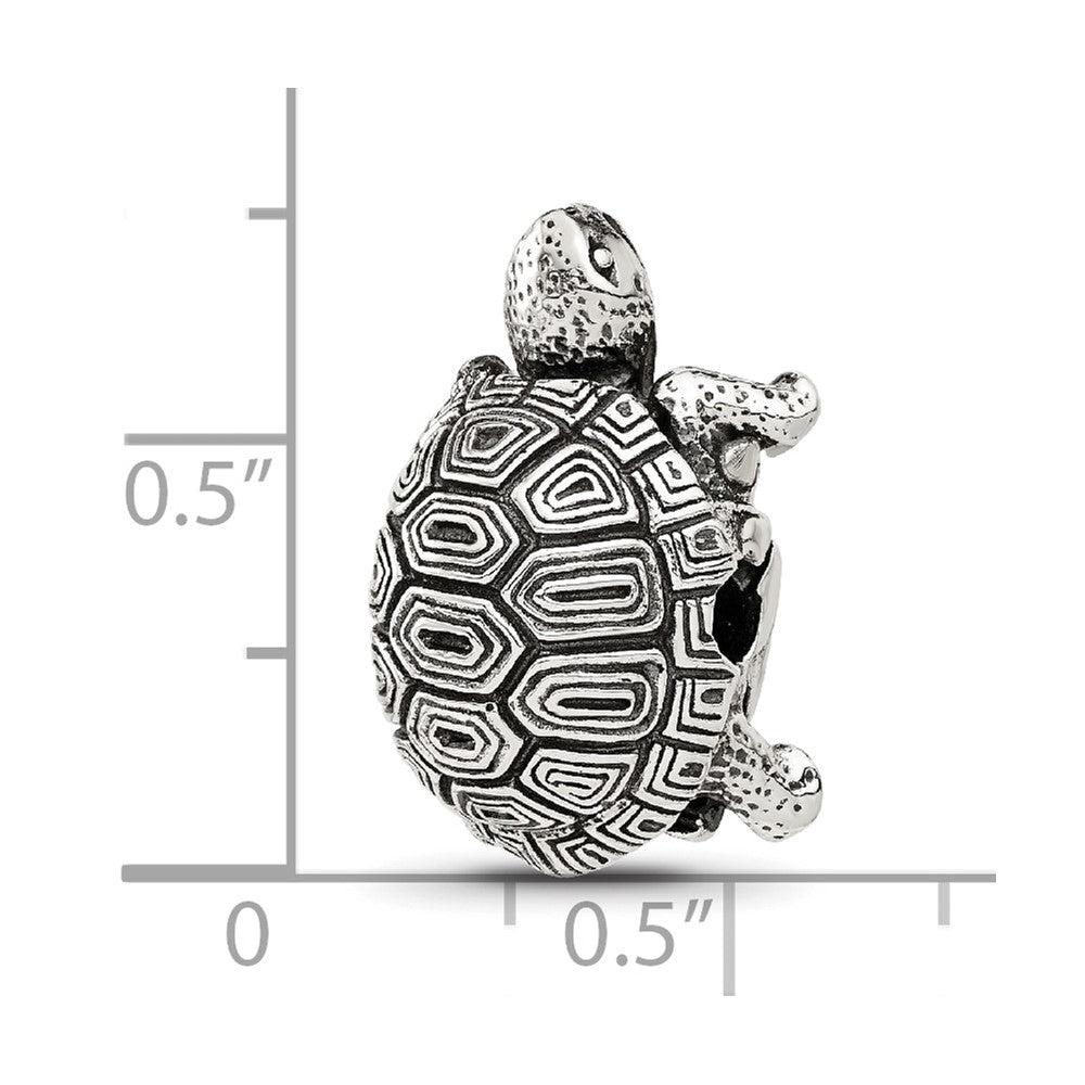 Sterling Silver Reflections Antiqued Tortoise Hinged Bead