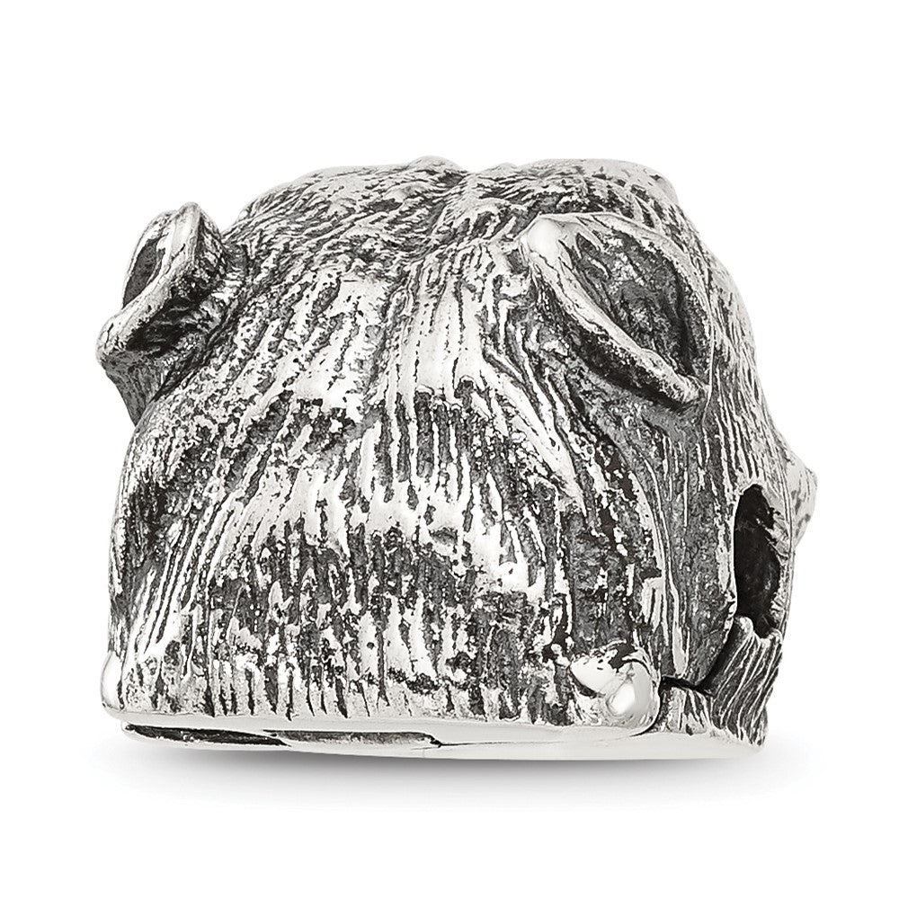 Sterling Silver Reflections Antiqued Pitbull Hinged Bead
