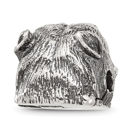 Sterling Silver Reflections Antiqued Pitbull Hinged Bead