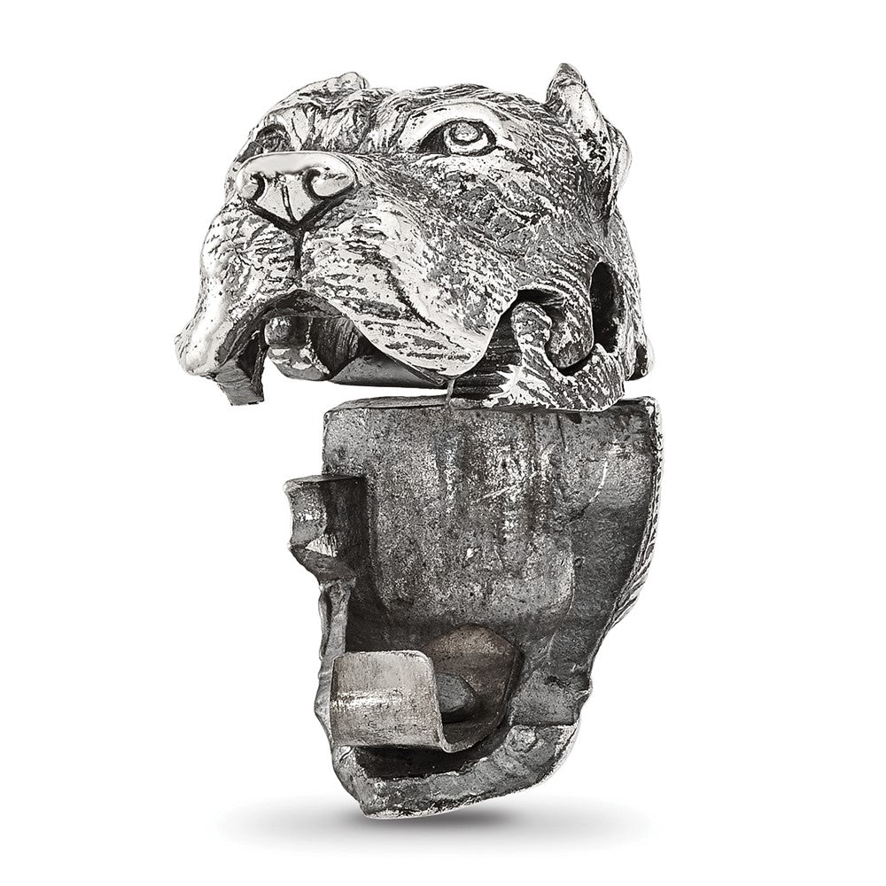 Sterling Silver Reflections Antiqued Pitbull Hinged Bead