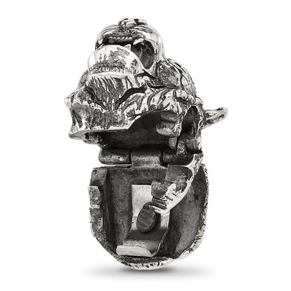 Sterling Silver Reflections Antiqued Tiger Hinged Bead