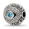 Sterling Silver Reflections Antiqued CZ Nazar Eye Hinged Bead