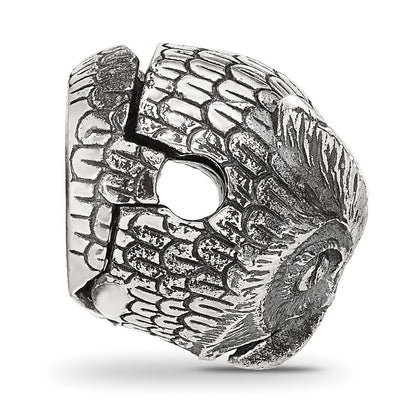 Sterling Silver Reflections Antiqued Owl Hinged Bead