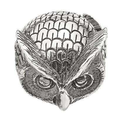 Sterling Silver Reflections Antiqued Owl Hinged Bead