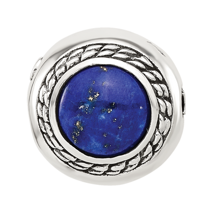 Sterling Silver Reflections Lapis Lazuli Lucky Stone Hinged Bead