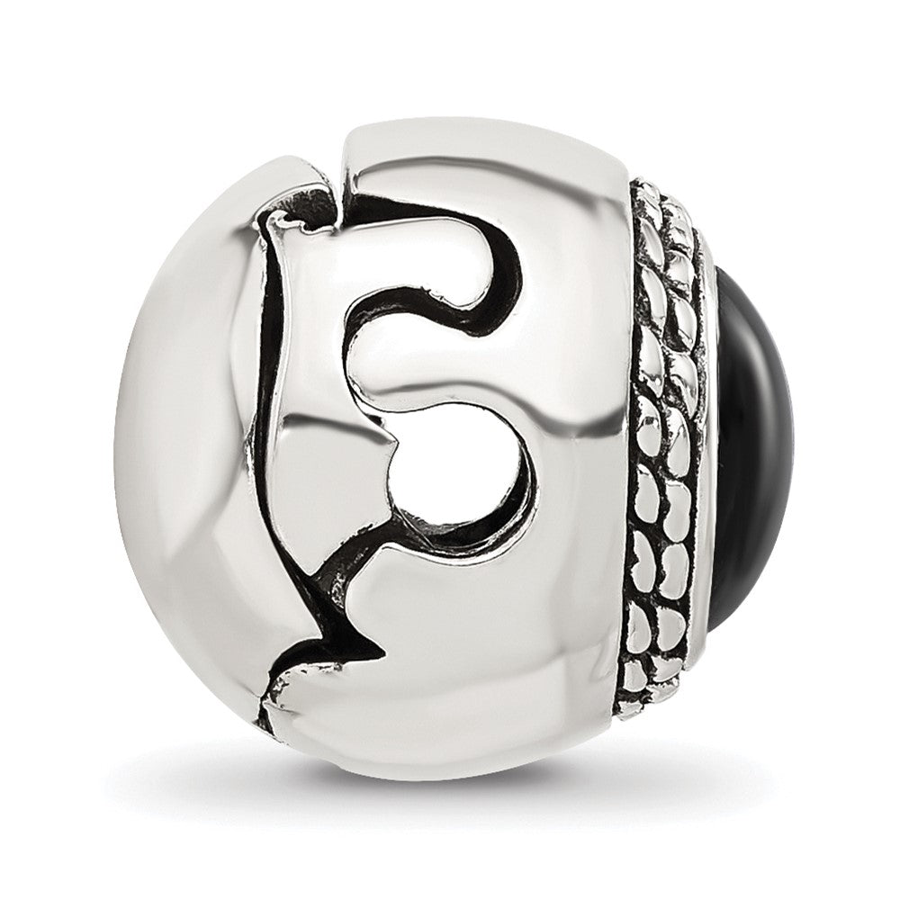 Sterling Silver Reflections Black Onyx Lucky Stone Hinged Bead