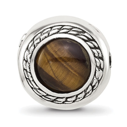 Sterling Silver Reflections Tigers Eye Lucky Stone Hinged Bead