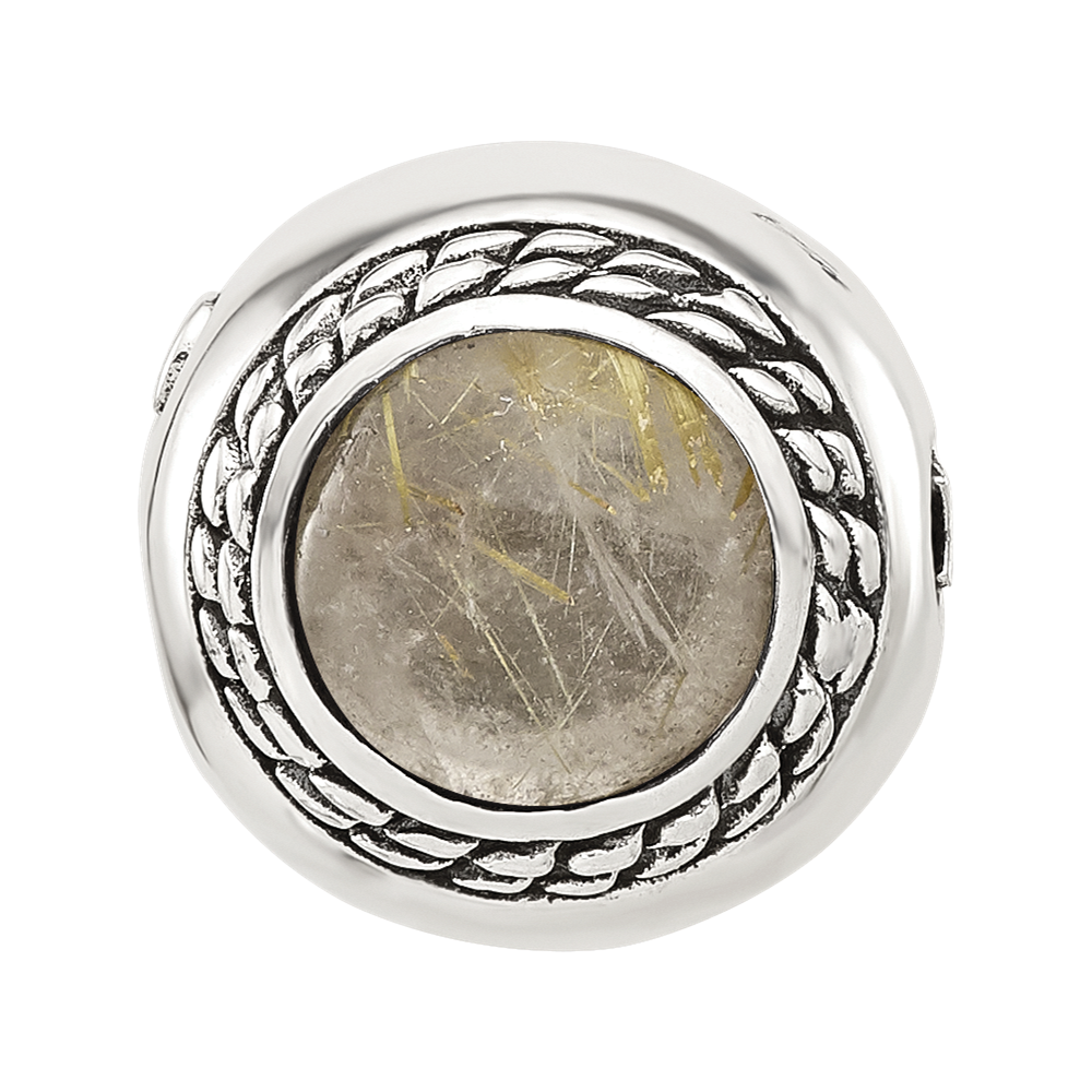 Sterling Silver Reflections Carnelian Stone Hinged Bead
